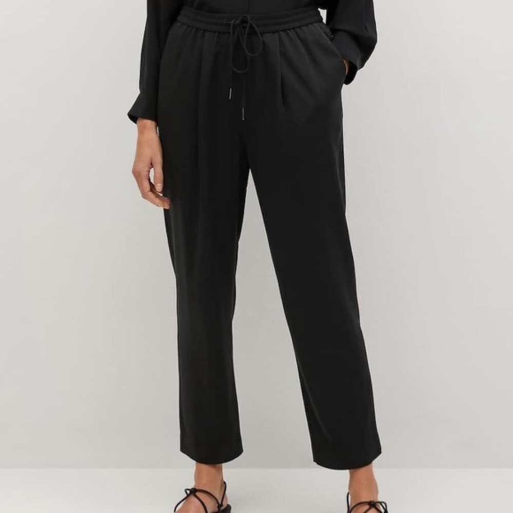 Zara drawstring black pants size medium